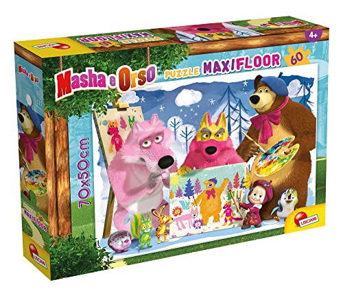 LISCIANI – MASHA UND DER BAR – Puzzle Mascha und der Bär – Puzzle für Kinder ab 3 Jahren – 60 Teile – Lernspielzeug – Fördert die Hand-Auge-Koordination und Beobachtungsgabe – 50 x 35 cm von Liscianigiochi