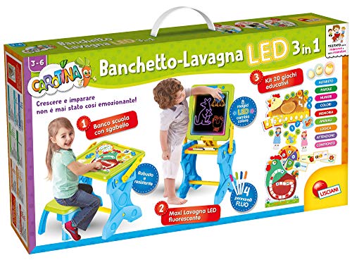 Liscianigiochi 97142 Carotina LED-Bankett für Spiel und Lernen, 3 in 1, Set in Kindergröße, Mehrfarbig, M von Liscianigiochi