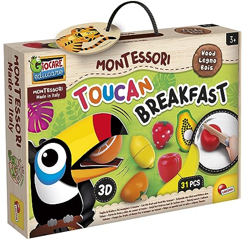 Liscianigiochi 98378 Wood Toucan Breakfast, Montessori Baby-TUKAN-FRÜHSTÜCK 31p von Liscianigiochi