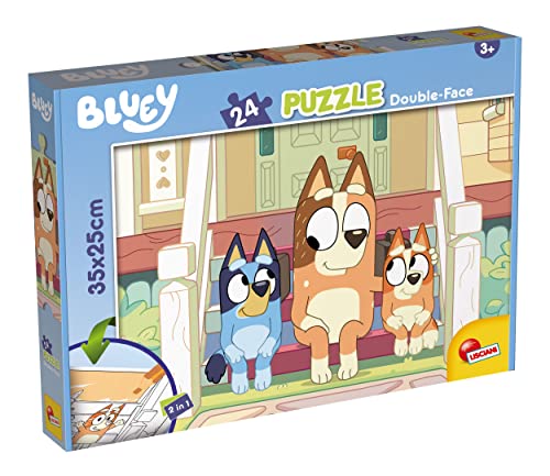 LISCIANI – BLUEY Puzzle – 24-teiliges Puzzle – 2-in-1-Puzzle – doppelseitig – Rückseite zum Ausmalen – Lernspiel – ab 3 Jahren – fördert die Kreativität – hergestellt in Italien – 35 x 25 cm von Liscianigiochi