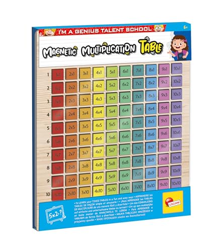 Lisciani - I'M A GENIUS - Magnetisches Einmaleins - Für Kinder ab 6 Jahren - Multiplikationstabellen selbstständig lernen - Spielend Mathematik, Logik lernen - aus Holz - inklusive Ständer von Lisciani