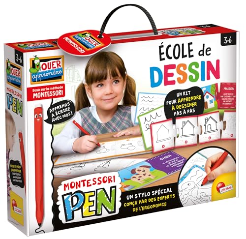 Lisciani – Montessori Stift: Zeichenschule – ergonomischer Stift, Puzzle und Schiefer, doppelseitig, für Kinder ab 3 Jahren – Lernen, einen Stift zu halten – Einführung in das Zeichnen – hergestellt von Lisciani