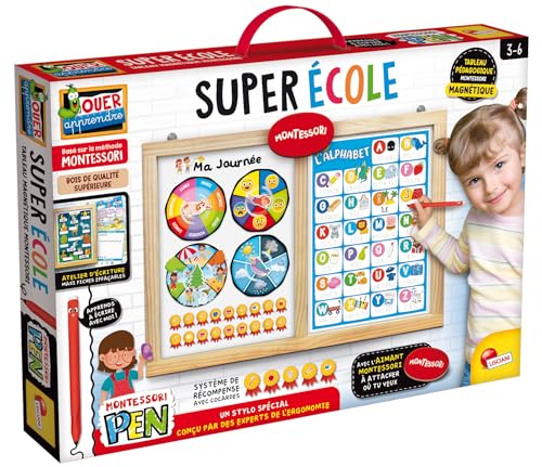 Lisciani – Montessori Pen: Super Schule – Magnettafel Montessori für Kinder ab 3 Jahren – Maxi-Format – ergonomischer Stift – spielerisches Lernen – fördert die Erkundung – hergestellt in Italien Lisciani – Montessori Pen: Super Schule – Magnettafel Montessori für Kinder ab 3 Jahren – Maxi-Format – ergonomischer Stift – spielerisches Lernen – fördert die Erkundung – hergestellt in Italien von Liscianigiochi