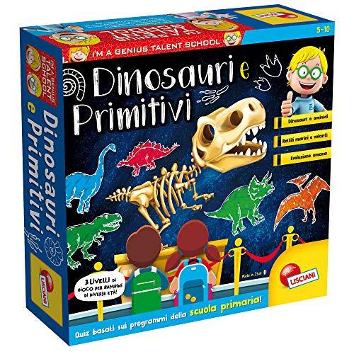 Liscianigiochi Kleine Genio Talent School Dinosaurier und Primitive Männer, 48922 - Brettspiel, Unisex, Kinder, Einführung in die Welt der Dinosaurier und primitive Männer von Liscianigiochi