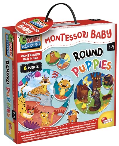 Lisciani - Montessori Baby - Runde Welpen - Formen- und Tierspiel - Mehrfarbig - Lernspiel für Kinder - Sensorische Erweckung - Von 1 bis 4 Jahren und älter - Hergestellt in Italien von Liscianigiochi