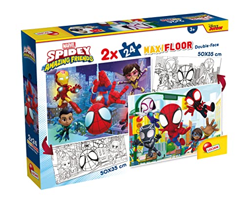 Marvel Puzzle Double-Face Maxi Floor Spidey, 2 x 24 Teile, 50 x 35 cm von Liscianigiochi