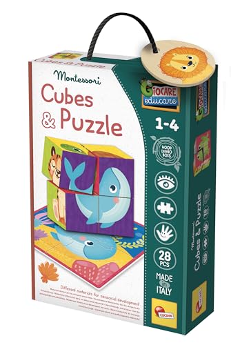 Liscianigiochi 98347 Animal and, Montessori Baby-Cubes Puzzles 28p von Liscianigiochi