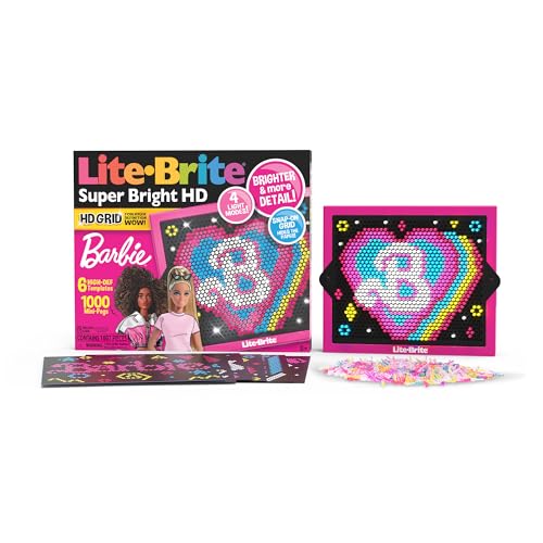 Lite Brite Super Bright HD Barbie-Edition - LED Leucht-Zeichentafel, Neon Effekt Leuchtkunst, kreatives Spiel für Kinder, ideal für Jungen & Mädchen ab 4 Jahren von Lite Brite