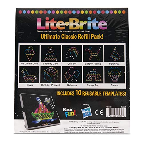 Lite Brite Ultimate Classic Nachfüllpack – Celebration Theme – 10 wiederverwendbare Vorlagen – Amazon Exclusive, Schwarz Lite Brite Ultimate Classic Nachfüllpack – Celebration Theme – 10 wiederverwendbare Vorlagen – Amazon Exclusive, Schwarz von Lite Brite