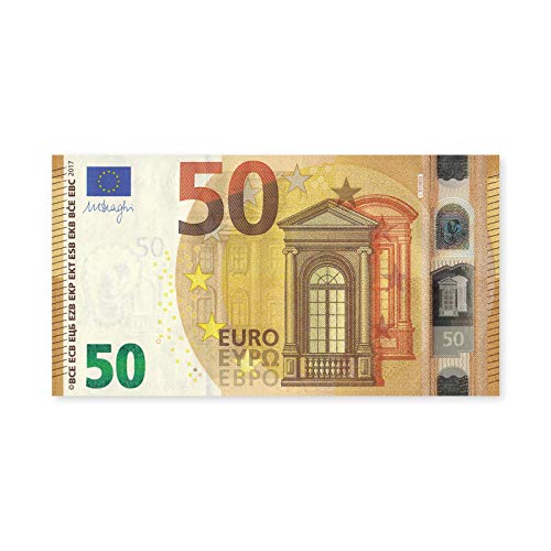 Litfax GmbH 50€ Euroschein/Spielgeld ca. 108x58 mm, je Pack. 25 Stück (3 PG) von Litfax