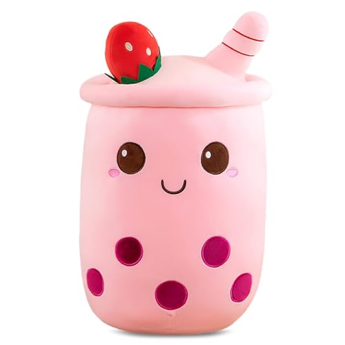 Lithyc Squishmallow Bubble Tea, Cartoon Bubble Tea Kuscheltier, für Tolles Geschenk für Jungen und Mädchen (24cm - Rosa) von Lithyc