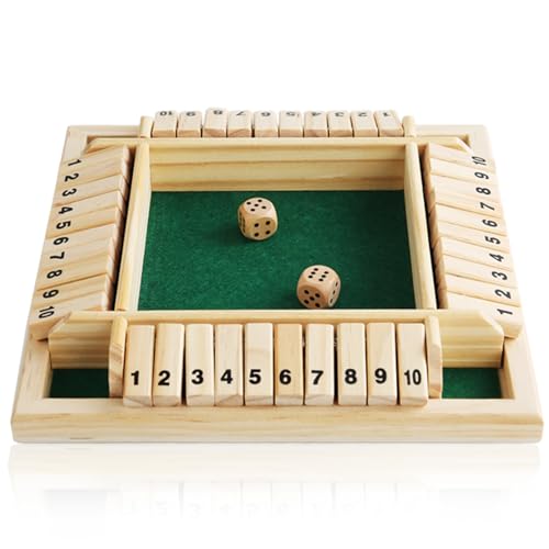 Lithyc WüRfelspiel Holz – Holz Brettspiel – WüRfelspielshut The Box für 1–4 Spieler – Klappbrett WüRfelspiel für Zuhause, Party Oder Bar (GrüN) von Lithyc