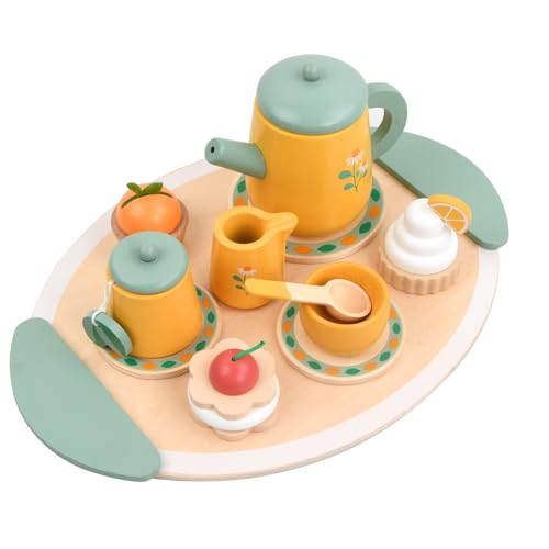 Litinliv 13 STK Teeservice Kinder aus Holz, Tee Set Spielzeug Kinderküche Zubehör, Teeparty Rollenspiele, Holzspielzeug Küchenspiele Geschenk für Kleine Mädchen ab 3 Litinliv 13 STK Teeservice Kinder aus Holz, Tee Set Spielzeug Kinderküche Zubehör, Teeparty Rollenspiele, Holzspielzeug Küchenspiele Geschenk für Kleine Mädchen ab 3 von Litinliv