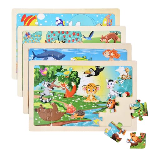 Litinliv 4x24 Teilen Kinder Holzpuzzle, Tier Holzpuzzle, Tiere Puzzle ab 3 4 5 6 Jahre, Vorschule Lehrreiches Spielzeug Montessori, Kinderpuzzle Kinderspielzeug, Geschenke für Kinder Jungen Mädchen Litinliv 4x24 Teilen Kinder Holzpuzzle, Tier Holzpuzzle, Tiere Puzzle ab 3 4 5 6 Jahre, Vorschule Lehrreiches Spielzeug Montessori, Kinderpuzzle Kinderspielzeug, Geschenke für Kinder Jungen Mädchen von Litinliv
