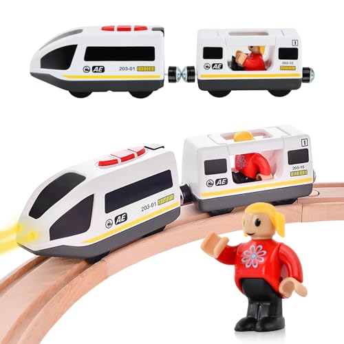Litinliv Eisenbahn Elektrische Lok, Zug mit Magnetischer Verbindung, Batteriebetriebener Lokomotivzug für Kleinkinder, Motorisierter Zug für Holzschienen, kompatibel mit Thomas, Brio, Chuggington Litinliv Eisenbahn Elektrische Lok, Zug mit Magnetischer Verbindung, Batteriebetriebener Lokomotivzug für Kleinkinder, Motorisierter Zug für Holzschienen, kompatibel mit Thomas, Brio, Chuggington von Litinliv