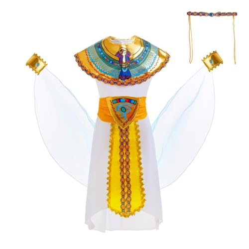 Lito Angels Ägyptisches Kleopatra-Kostüm für Kinder, kleine Mädchen im Alter von 7–9 Jahren, Göttin-Königin-Kostüm-Set mit Zubehör, Halloween, Schule, Rollenspiel Lito Angels Ägyptisches Kleopatra-Kostüm für Kinder, kleine Mädchen im Alter von 7–9 Jahren, Göttin-Königin-Kostüm-Set mit Zubehör, Halloween, Schule, Rollenspiel von Lito Angels