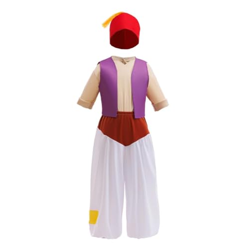 Lito Angels Aladdin Kostüm Genie Outfit für Jungen, 4-teiliges Arabischer Prinz Dress Up Set mit Weste Hut Exotischer Nahen Osten Stil Cosplay Buchtag, Alter 7-8 Jahre Lito Angels Aladdin Kostüm Genie Outfit für Jungen, 4-teiliges Arabischer Prinz Dress Up Set mit Weste Hut Exotischer Nahen Osten Stil Cosplay Buchtag, Alter 7-8 Jahre von Lito Angels