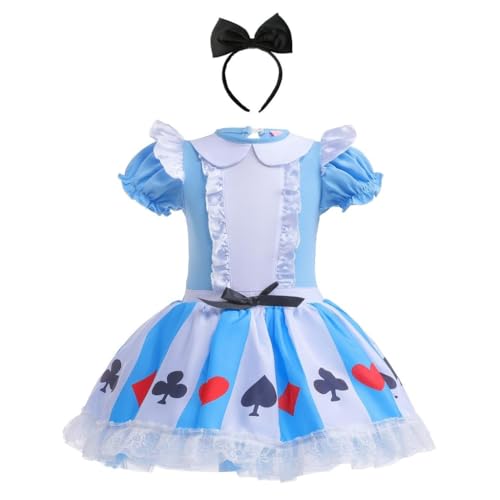 Lito Angels Alice im Wunderland Ballettkleid Ballerina Kostüm für Kleinkind Mädchen, Ballett Kleid Tutu Tanzkleid mit Zubehör, Größe 3-4 Jahre 104, Blau Lito Angels Alice im Wunderland Ballettkleid Ballerina Kostüm für Kleinkind Mädchen, Ballett Kleid Tutu Tanzkleid mit Zubehör, Größe 3-4 Jahre 104, Blau von Lito Angels