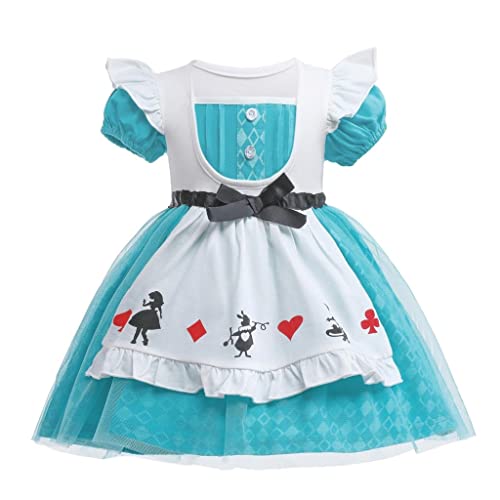 Lito Angels Alice im Wunderland Kleid für Baby Mädchen, Casual Kostüm Verkleidung Sommerkleid, Größe 12-18 Monate 86 von Lito Angels