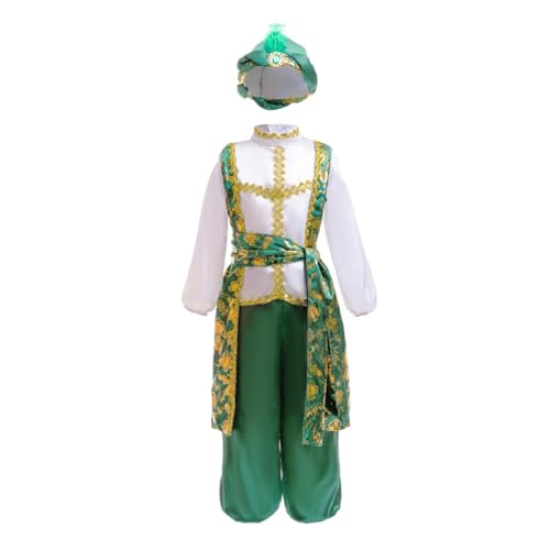 Lito Angels Arabischer Prinz Aladdin Kostüm für Jungen, Verkleidungsset 4-teilig mit Hut Hemd Hose Schärpe für Buchwoche Halloween Karneval Alter 7-8 Jahre 128 Lito Angels Arabischer Prinz Aladdin Kostüm für Jungen, Verkleidungsset 4-teilig mit Hut Hemd Hose Schärpe für Buchwoche Halloween Karneval Alter 7-8 Jahre 128 von Lito Angels