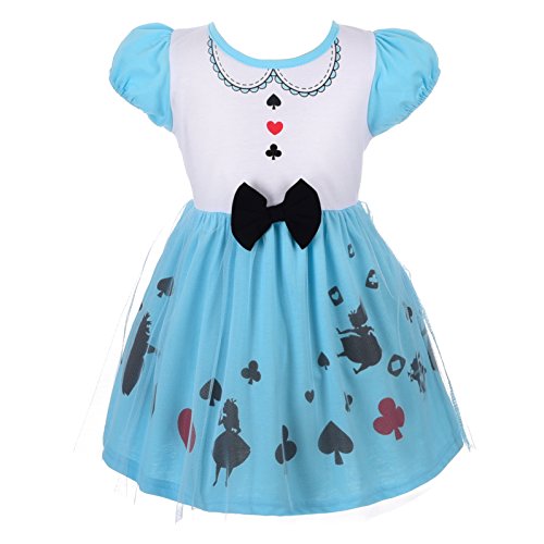 Lito Angels Alice im Wunderland Kleid für Baby Mädchen, Casual Kostüm Verkleidung Sommerkleid, Größe 12-18 Monate 86 von Lito Angels