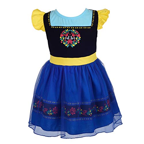 Lito Angels Prinzessin Anna Kleid Eiskönigin Verkleiden Kostüm Kurzarm für Baby Mädchen Größe 12-18 Monate 86 von Lito Angels