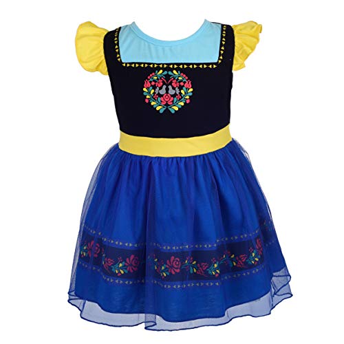 Lito Angels Prinzessin Anna Kleid Eiskönigin Verkleiden Kostüm Kurzarm für Baby Mädchen Größe 18-24 Monate 92 von Lito Angels