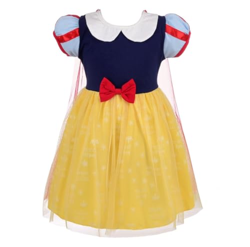 Lito Angels Prinzessin Schneewittchen Kleid Kostüm Sommer Tüllkleid Verkleidung für Baby Mädchen Größe 12-18 Monate 86, Gelb 099 von Lito Angels