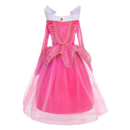 Lito Angels Dornröschen Prinzessin Aurora Kleid Kostüm Verkleidung für Kinder Mädchen Größe 3-4 Jahre 104, Pink (Tag-Nummer 100) von Lito Angels