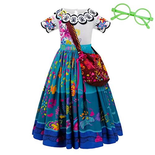 Lito Angels Encanto Mirabel Kleid Kostüm Verkleidung mit Tasche und Brille Grün für Kinder Mädchen Größe 4-5 Jahre 110 (Tag-Nummer 120) Lito Angels Encanto Mirabel Kleid Kostüm Verkleidung mit Tasche und Brille Grün für Kinder Mädchen Größe 4-5 Jahre 110 (Tag-Nummer 120) von Lito Angels