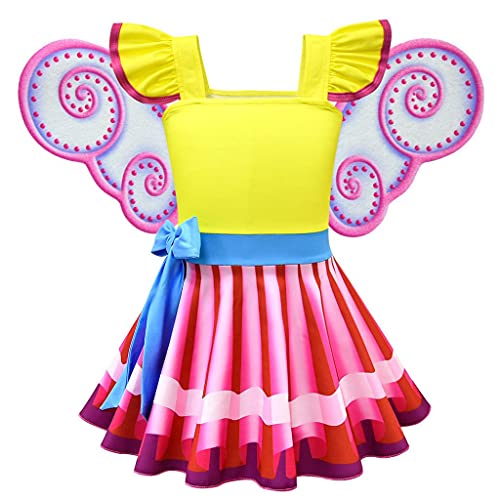 Lito Angels Fancy Nancy Kostüm Kleid für Kinder Mädchen, Party Verkleidung mit Schmetterling Flügel, Größe 2-3 Jahre 98 von Lito Angels