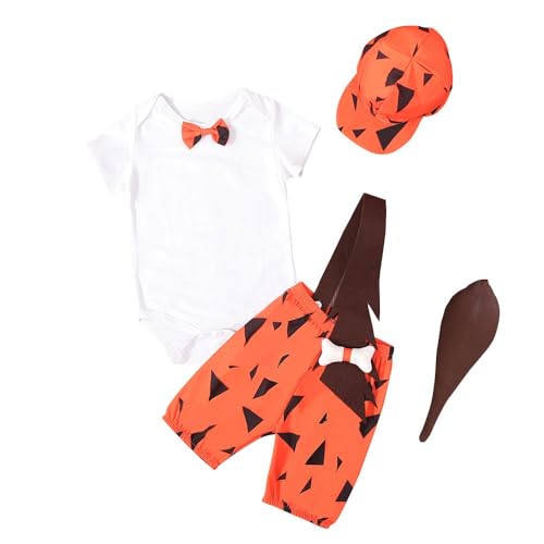 Lito Angels Flintstones Pebbles Kostüm Kleid Verkleidung mit Hut und Schläger für Baby Jungen Größe 12 Monate 80 von Lito Angels