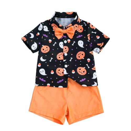 Lito Angels Halloween Kürbis Kostüm Kleidung Verkleidung Anzug Set mit Hemd, Shorts und Fliege für Baby Jungen Größe 12-18 Monate 86 (Tag-Nummer 80) von Lito Angels