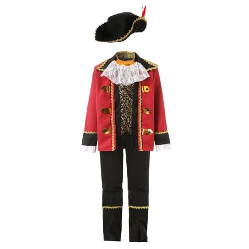 Lito Angels Kapitän Pirat Kostüm Kleid Verkleidung mit Jacke und Hut für Kinder Jungen Größe 12-13 Jahre 140 von Lito Angels