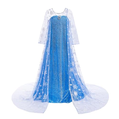 Lito Angels Kleid Prinzessin Eiskönigin Kostüm Elsa mit Umhang, Outfit mit Pailletten für Party, Geburtstag, Karneval, Gown, lang, Blau, Kinder, Mädchen, 3-4 Jahre Lito Angels Kleid Prinzessin Eiskönigin Kostüm Elsa mit Umhang, Outfit mit Pailletten für Party, Geburtstag, Karneval, Gown, lang, Blau, Kinder, Mädchen, 3-4 Jahre von Lito Angels