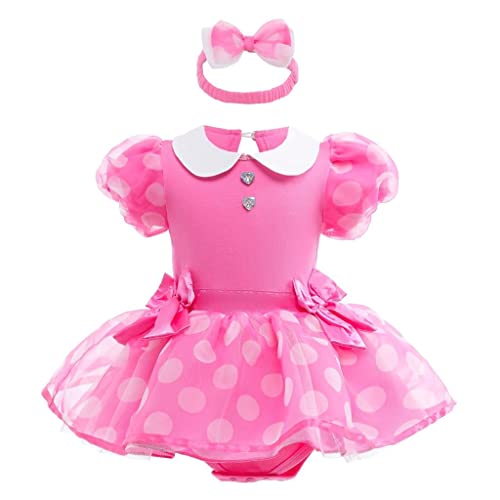 Lito Angels Minnie Mouse Kleid mit Stirnband für Baby Mädchen, Body Strampler Kostüm Verkleidung, Größe 0-3 Monate 56, Pink Lito Angels Minnie Mouse Kleid mit Stirnband für Baby Mädchen, Body Strampler Kostüm Verkleidung, Größe 0-3 Monate 56, Pink von Lito Angels