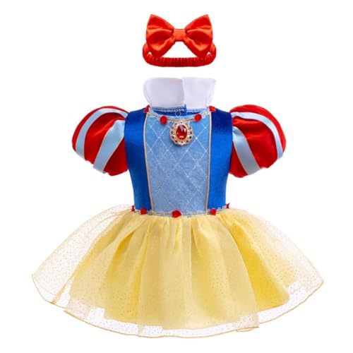 Lito Angels Kostüm Prinzessin Schneewittchen für Mädchen Verkleidung Halloween und Karneval mit Rock und Stirnband 9-12 Monate von Lito Angels