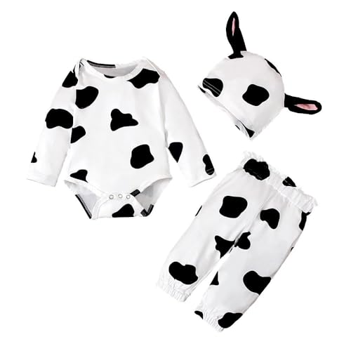 Lito Angels Kuh Kostüm Kleid für Baby Jungen Mädchen, Body Strampler Onesie Verkleidung mit Hose und Hut Größe 6-9 Monate 74 von Lito Angels