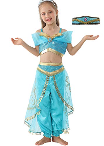 Lito Angels Prinzessin Jasmin Kostüm Kleid Verkleidung für Kinder Mädchen mit Stirnband Größe 12-13 Jahre A Lito Angels Prinzessin Jasmin Kostüm Kleid Verkleidung für Kinder Mädchen mit Stirnband Größe 12-13 Jahre A von Lito Angels