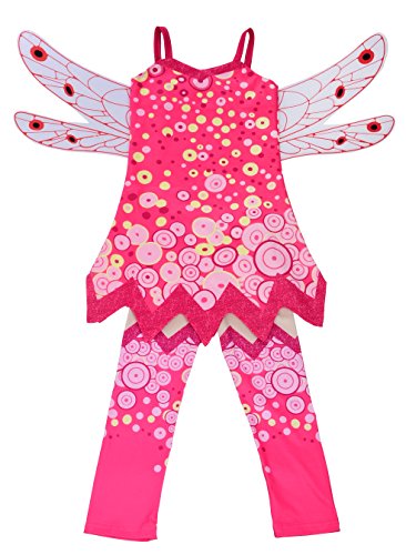Lito Angels Mia and Me Kostüm Kleid Kinder Mädchen mit Flügel und Hose Verkleidung Cosplay Pink Größe Gr. 5-6 Jahre 116 von Lito Angels