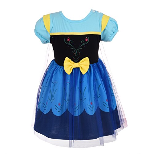 Lito Angels Baby Mädchen Prinzessin Anna Kleid Kostüm Eiskönigin Verkleiden mit Cape Größe 12-18 Monate 86 von Lito Angels