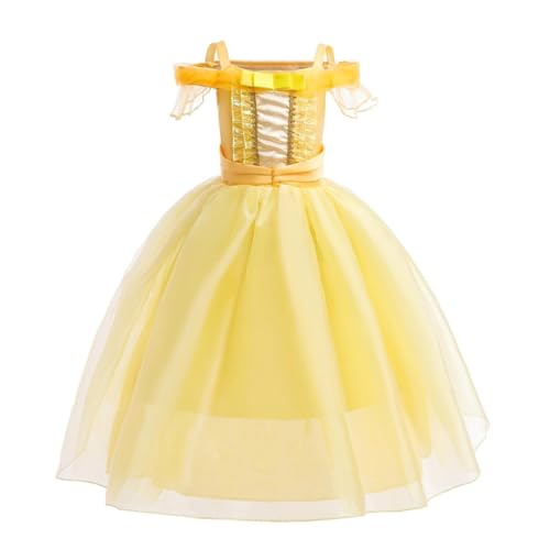 Lito Angels Prinzessin Belle Kleid Kostüm für Kinder Mädchen Die Schöne und das Biest Verkleidung Größe 8-9 Jahre 134 von Lito Angels