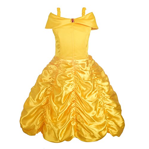 Lito Angels Prinzessin Belle Kostüm Kleid für Kleinkind Mädchen, Die Schöne und das Biest gelbes Verkleidung Größe 3-4 Jahre 104 von Lito Angels