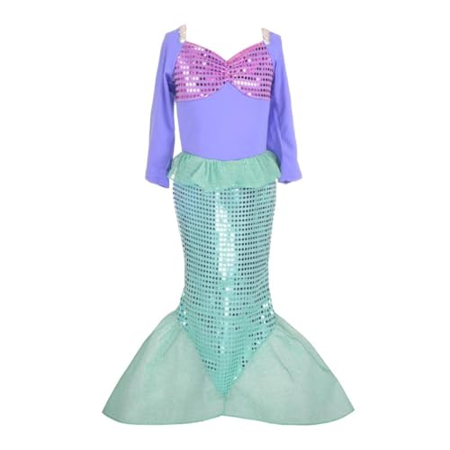 Lito Angels Prinzessin Arielle Meerjungfrau Kleid Kostüm Party Verkleidung für Kinder Mädchen Größe 3-4 Jahre 104 (Tag-Nummer 100) von Lito Angels