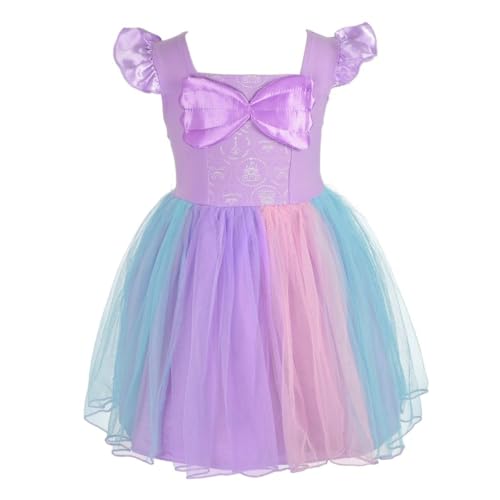 Lito Angels Prinzessin Meerjungfrau Kostüm Kleid für Kleinkind Mädchen, Lila Tüllkleid Verkleidung, Größe 3-4 Jahre 104 von Lito Angels