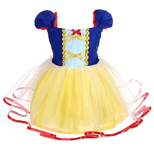 Lito Angels Prinzessin Schneewittchen Kleid für Kleinkind Mädchen, Party Kostüm Verkleidung Geburtstagskleid, Größe 3-4 Jahre 104 von Lito Angels
