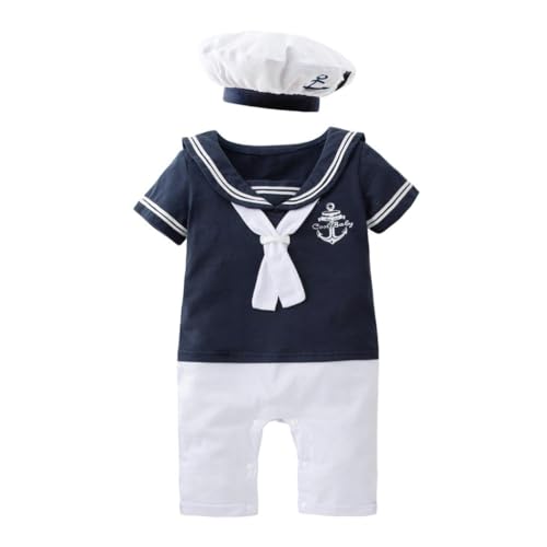 Lito Angels Matrosen Kostüm Kleidung Verkleidung Strampler mit Mütze Hut für Baby Jungen Größe 6-9 Monate 74, Marineblau Lito Angels Matrosen Kostüm Kleidung Verkleidung Strampler mit Mütze Hut für Baby Jungen Größe 6-9 Monate 74, Marineblau von Lito Angels