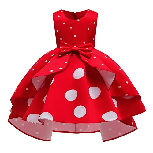 Lito Angels Rot Weiß Polka Dot Kleid für Mädchen Kinder, Minnie Mouse Kostüm Verkleidung, Größe 2-3 Jahre 98, 287 (Tag-Nummer 100) von Lito Angels