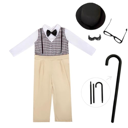 Lito Angels Opa Kostüm für Jungen 5-6 Jahre | Alter Mann Verkleidung 1920er Vintage Look Kostüm Komplettset mit Overall Schnurrbart Stock für Karneval Fasching größe 116 Lito Angels Opa Kostüm für Jungen 5-6 Jahre | Alter Mann Verkleidung 1920er Vintage Look Kostüm Komplettset mit Overall Schnurrbart Stock für Karneval Fasching größe 116 von Lito Angels