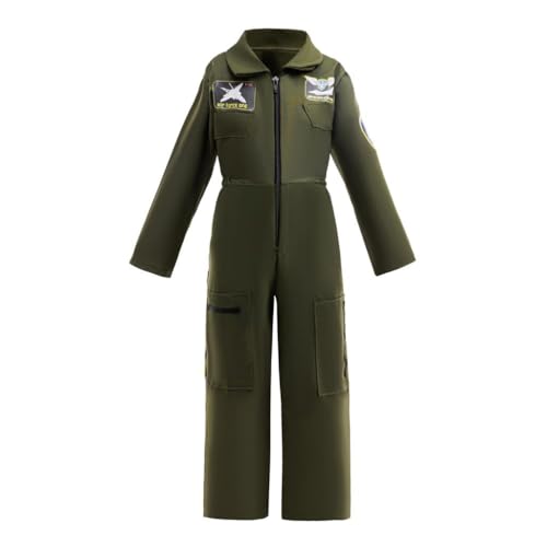 Lito Angels Pilotenkostüm für Jungen, Alter 5–6 Jahre, Militärflieger-Fluganzug, für Welttag des Buches, VE-Tag, Gedenkveranstaltungen, Halloween, Rollenspiele und Schulverkleidungen von Lito Angels